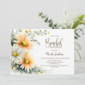 Orange and White Daisies Bridal Shower Einladung (Stehend Vorderseite)