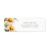 Orange and White Daisies Return Address Label (Vorne)