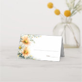 Orange and White Daisies Wedding Place Card Platzkarte (Vorderseite)