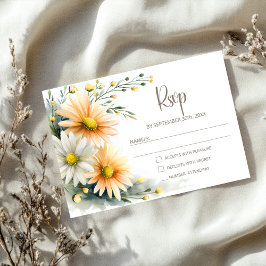 Orange and White Daisies Wedding RSVP