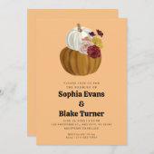 Orange and White Fall Pumpkin Orange Wedding Einladung (Vorne/Hinten)