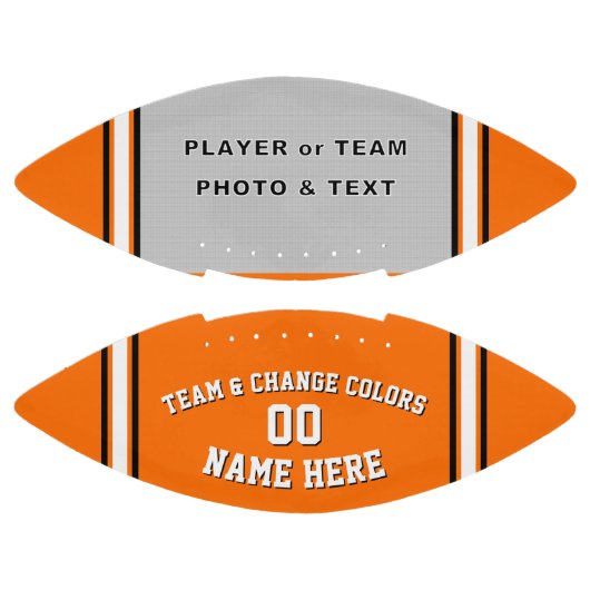 Orange and White Football with Foto, Personalized (Paneele)