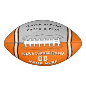 Orange and White Football with Foto, Personalized (Vorderseite)