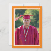 Orange and White Foto Graduation Party Einladung (Rückseite)