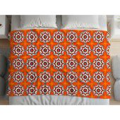 Orange and white geometric mandala pattern Towel Fleecedecke