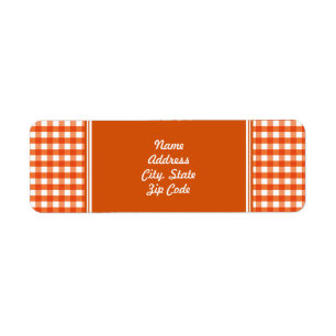 Orange and White Gingham Pattern