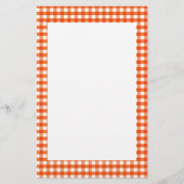 Orange and White Gingham Pattern Briefpapier (Vorderseite)