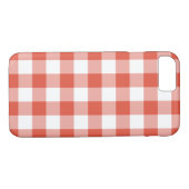Orange and White Gingham Pattern Case-Mate iPhone Hülle (Rückseite (Horizontal))