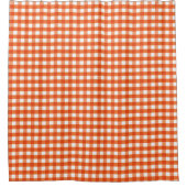 Orange and White Gingham Pattern Duschvorhang (Vorderseite)