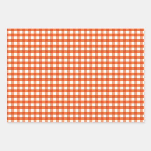 Orange and White Gingham Pattern Geschenkpapier Set (Vorderseite 2)