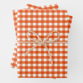 Orange and White Gingham Pattern Geschenkpapier Set (Beispiel)