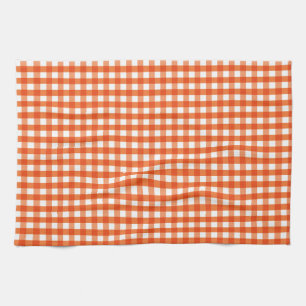 Orange and White Gingham Pattern Handtuch