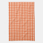 Orange and White Gingham Pattern Handtuch (Vertikal)