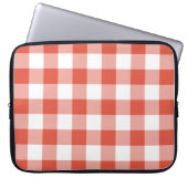Orange and White Gingham Pattern Laptopschutzhülle (Vorderseite)