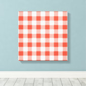 Orange and White Gingham Pattern Leinwanddruck (Insitu (Holzboden))