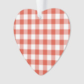 Orange and White Gingham Pattern Ornament (Vorderseite)