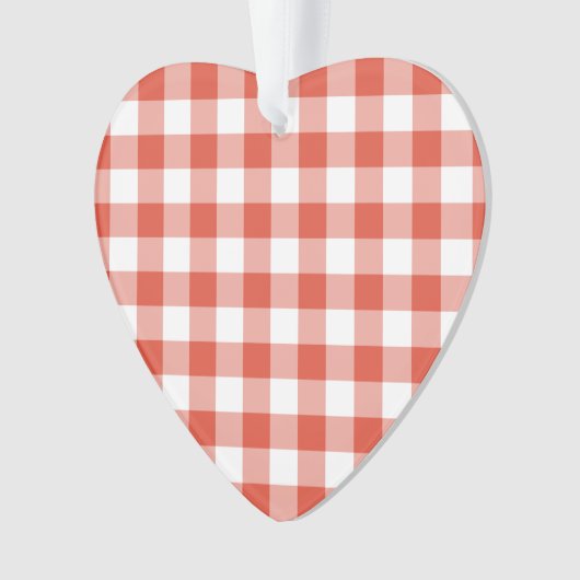 Orange and White Gingham Pattern Ornament (Vorderseite)