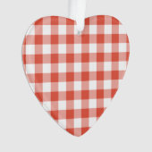 Orange and White Gingham Pattern Ornament (Vorderseite)