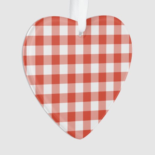 Orange and White Gingham Pattern Ornament (Vorderseite)