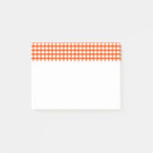 Orange and White Gingham Pattern Post-it Klebezettel (Vorderseite)
