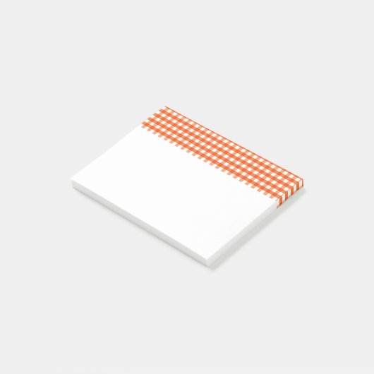 Orange and White Gingham Pattern Post-it Klebezettel (angewinkelt)