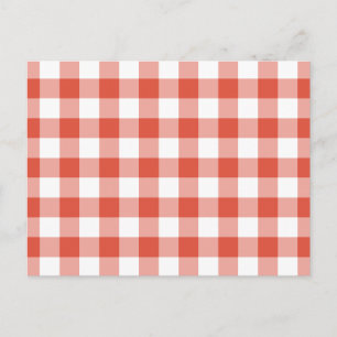 Orange and White Gingham Pattern Postkarte
