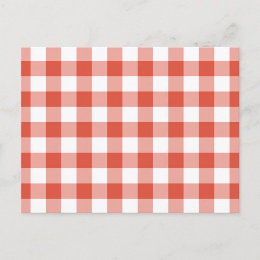 Orange and White Gingham Pattern Postkarte (Vorderseite)