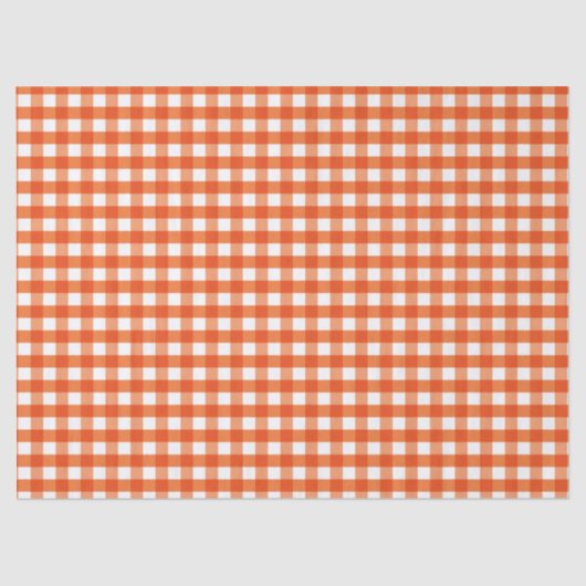 Orange and White Gingham Pattern Seidenpapier (Vorderseite)