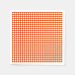 Orange and White Gingham Pattern Serviette