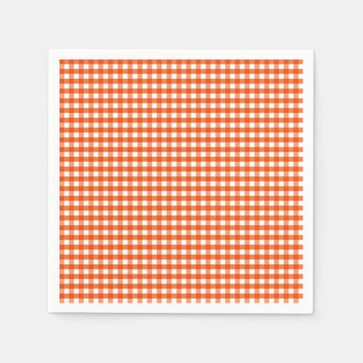 Orange and White Gingham Pattern Serviette (Vorderseite)