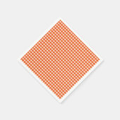 Orange and White Gingham Pattern Serviette (Ecke)