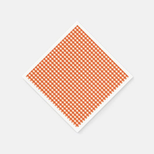 Orange and White Gingham Pattern Serviette (Ecke)