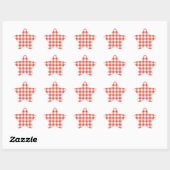 Orange and White Gingham Pattern Stern-Aufkleber (Blatt)