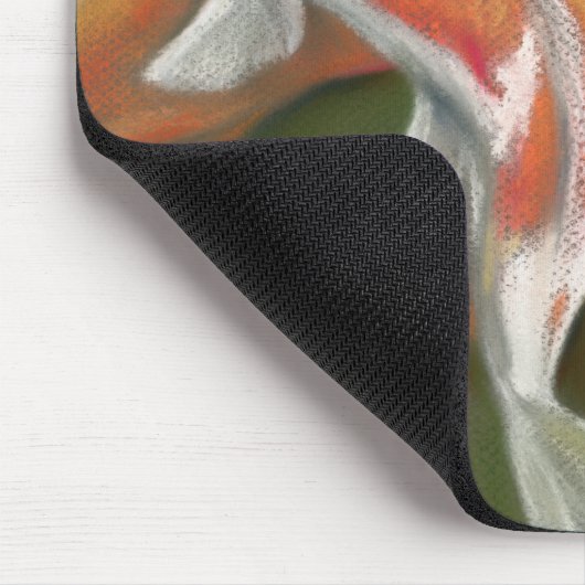 Orange and White Koi with Mossy Stones Pastel Art Mousepad (Ecke)