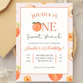 Orange and White Peach Kids 1st Birthday Einladung