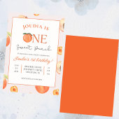 Orange and White Peach Kids 1st Birthday Einladung