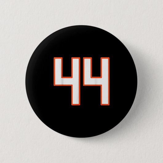 Orange And White Srts Number 44 Jersey Uniform Pla Button (Vorderseite)