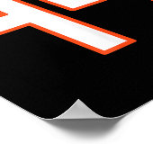 Orange And White Srts Number 44 Jersey Uniform Pla Poster (Ecke)