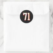 Orange And White Srts Number 71 Jersey Uniform Pla Runder Aufkleber (Tasche)