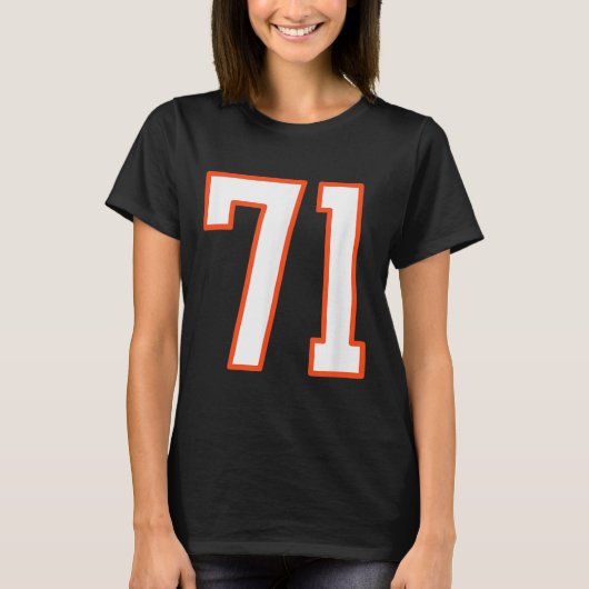 Orange And White Srts Number 71 Jersey Uniform Pla T-Shirt (Vorderseite)