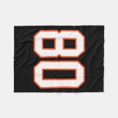 Orange and White Srts Number 80 Jersey Uniform Pla Fleecedecke (Vorderseite (Horizontal))