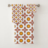 Orange and yellow mandala pattern badhandtuch set (Insitu)