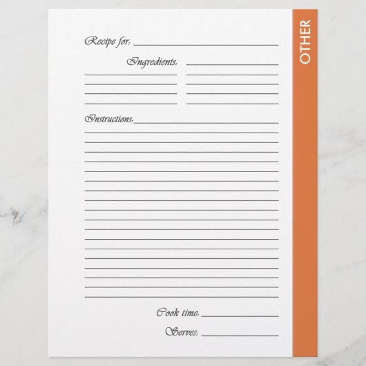 Orange andere 2-seitige Rezeptorseiten (Vorderseite)