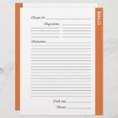 Orange andere 2-seitige Rezeptorseiten (Vorne/Hinten)