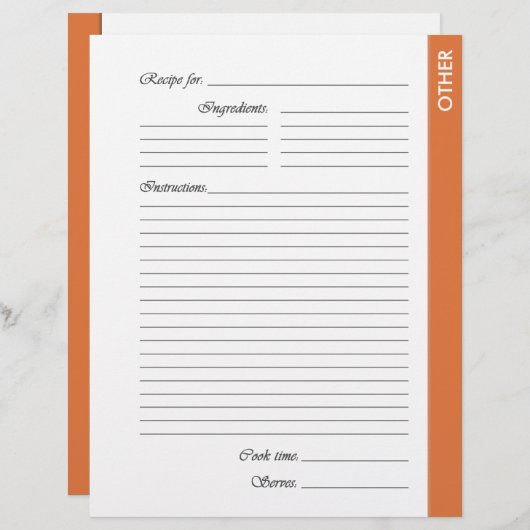 Orange andere 2-seitige Rezeptorseiten (Vorne/Hinten)