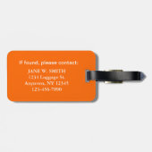 Orange anderer schwarzer Taschen-Gepäckanhänger Gepäckanhänger (Rückseite horizontal)