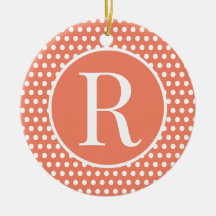 Orange Anfangsbuchstabe Polka Dot