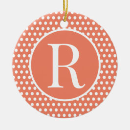 Orange Anfangsbuchstabe Polka Dot Keramik Ornament