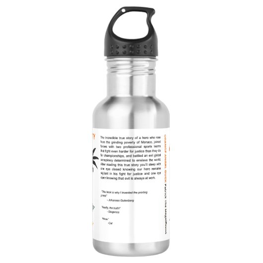 Orange Angel Duck Water Bottle with Orange county Edelstahlflasche (Vorderseite)