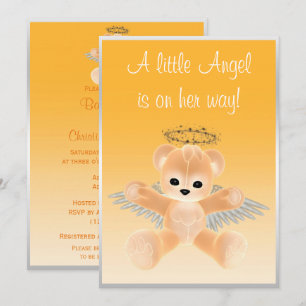 Orange Angel Teddy Bear Baby Dusche Einladung